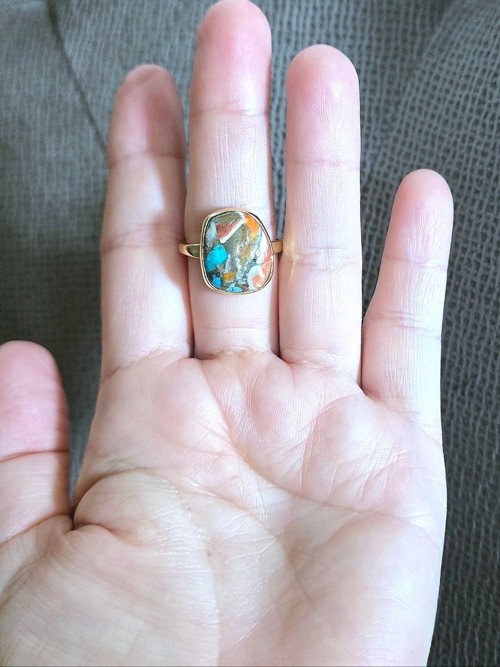 Shivam Misshapened Copper Turquoise Ring💍 - NWT - Picture 4 of 16